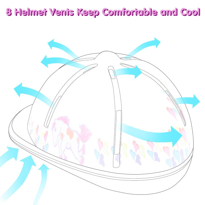 Xiaozxwlhq Adjustable Horse Riding Kids Helmet Equestrian for 2 to 6 Years Old, S Size and Head Size 48 to 54cm (Pink) - Image 3